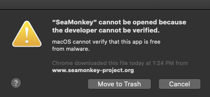 Seamonkey MAC Warning