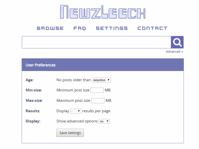 Newzleech Advanced Search Options